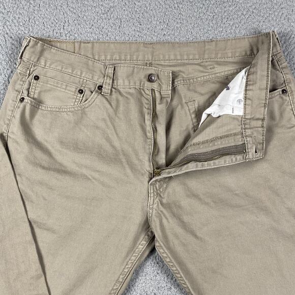 Levi's 505 Regular Straight Fit Jeans Men's 38x30 Tan Khaki - Picture 1 of 10